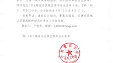 beat365亚洲体育官方网站关于2021届全区优秀毕业生名单的公示
